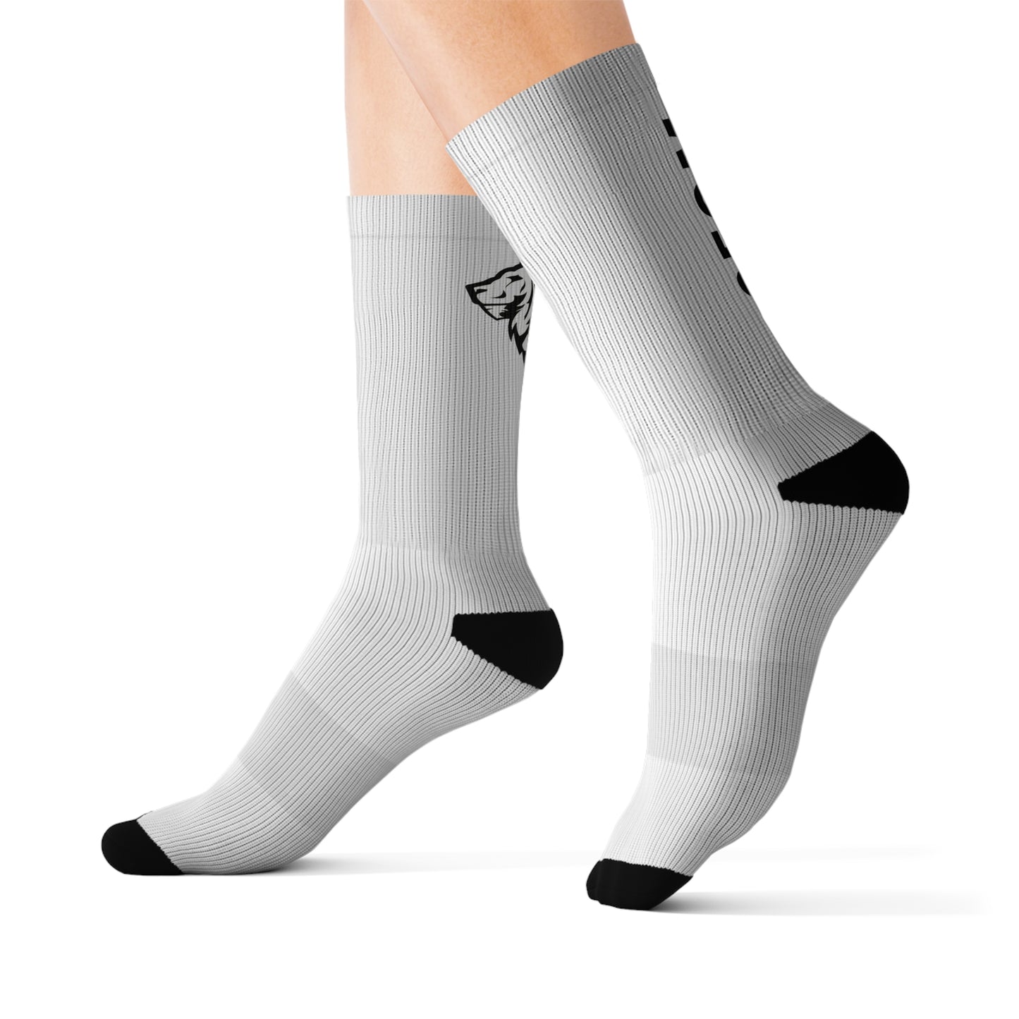 Personalized Sublimation Socks - Custom Design with Lions & Text